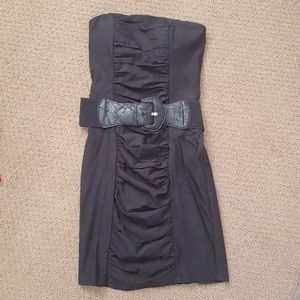 Black strapless dress